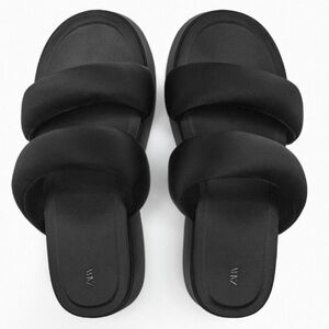 ZARA Black padded strap platform